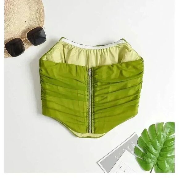 Fashion Women's Lime Green Mesh Corset Top NEW 3XL - Picture 3 of 12